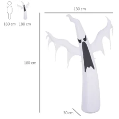 Weiß Halloween Dekoration Selbstaufblasendes Spuk Gespenst Geist LED Beleuchtet