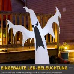 Weiß Halloween Dekoration Selbstaufblasendes Spuk Gespenst Geist LED Beleuchtet
