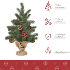 Weihnachtsbaum 50 cm Kunsttanne stabiler und haltbarer Sockel Grün Ø28 x 50 cm