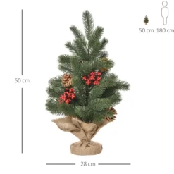 Weihnachtsbaum 50 cm Kunsttanne stabiler und haltbarer Sockel Grün Ø28 x 50 cm
