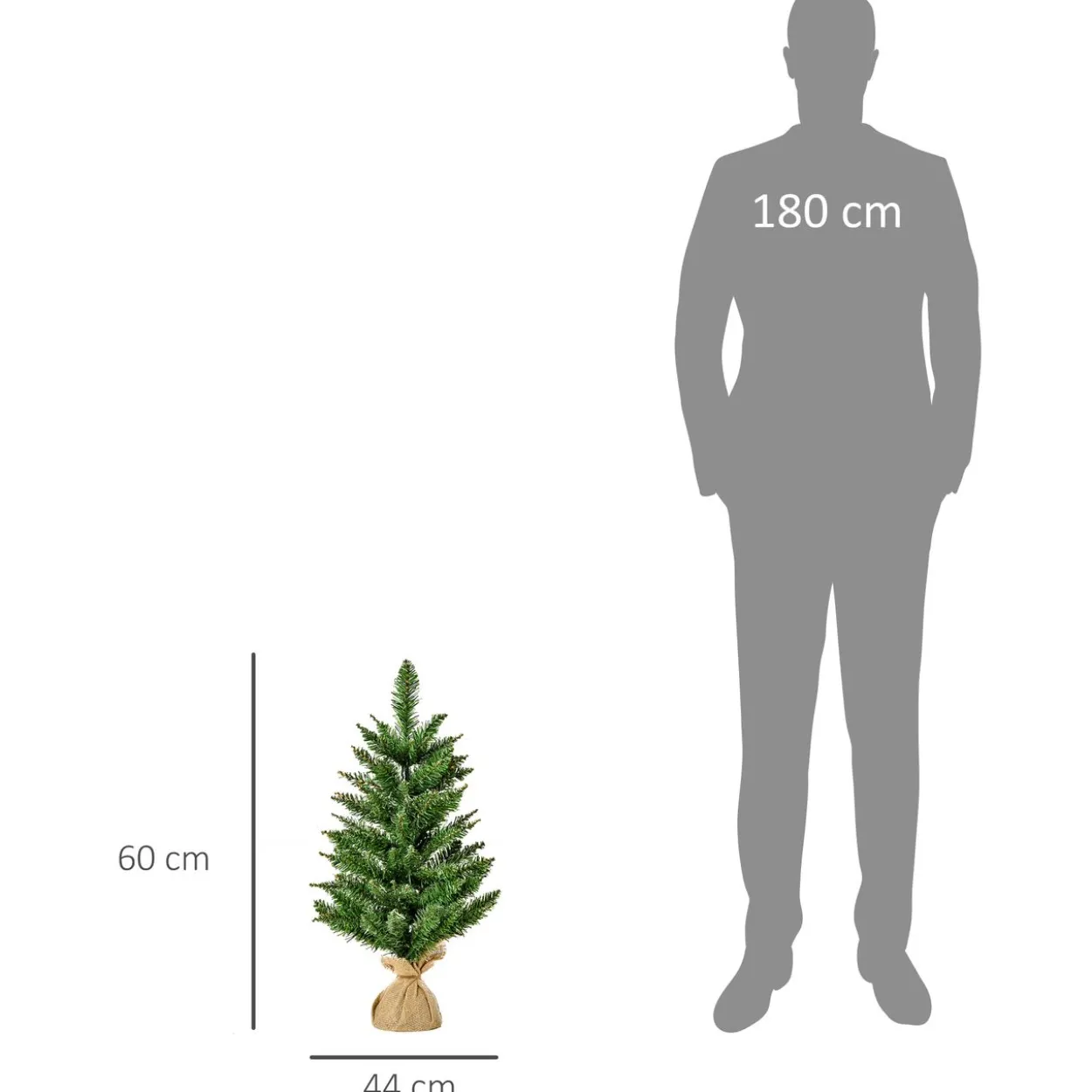 Weihnachtsbaum für Tisch 0,6 m Kunsttanne 70 Zweige Grün Ø44 x 60H cm
