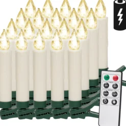 Weihnachtsbaumkerze inkl Fernbedienung und Batterien 20er Set 10,5x1,5cm warmweiß