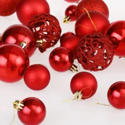 Weihnachtsbaumkugeln 100 tlg 3/4/6cm rot