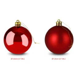 Weihnachtsbaumkugeln 54 tlg 5-8cm rot
