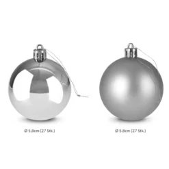 Weihnachtsbaumkugeln 54 tlg 5-8cm silber
