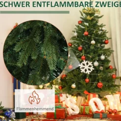Weihnachtsbaum 1,5 m Christbaum Kunsttanne 946 Zweige Metallfuß PVC Grün Ø95 x 150H cm