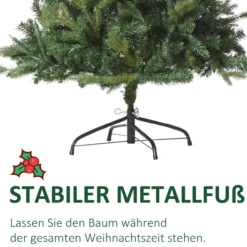 Weihnachtsbaum 1,5 m Christbaum Kunsttanne 946 Zweige Metallfuß PVC Grün Ø95 x 150H cm