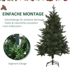 Weihnachtsbaum 1,2 m Christbaum Kunsttanne 657 Zweige Metallfuß PVC Grün Ø85 x 120H cm
