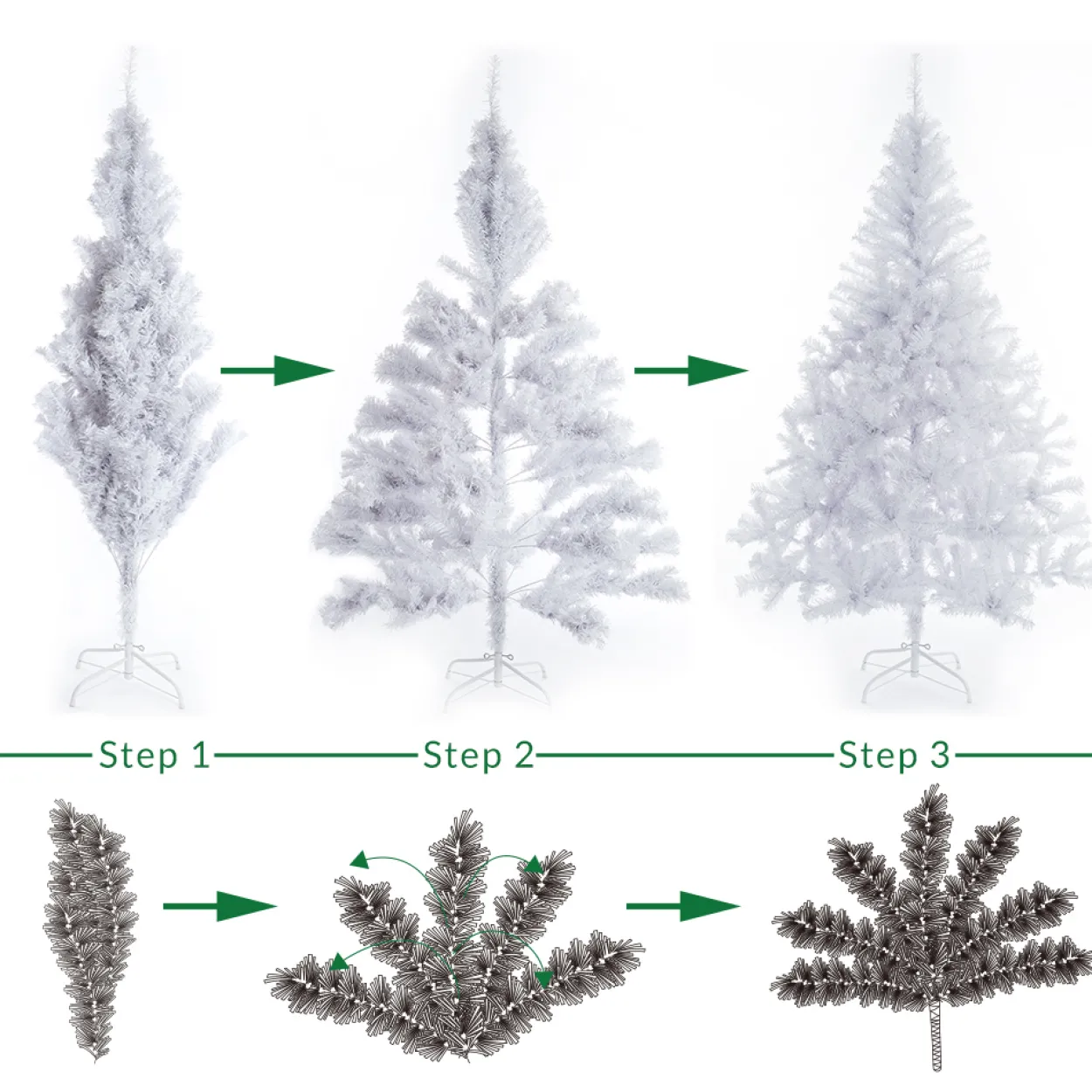 Weihnachtsbaum PVC weiß 150cm