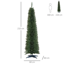 Weihnachtsbaum Tannenbaum mit Kunststoffständer 499 Spitzen PVC Grün Ø60 x 210 cm