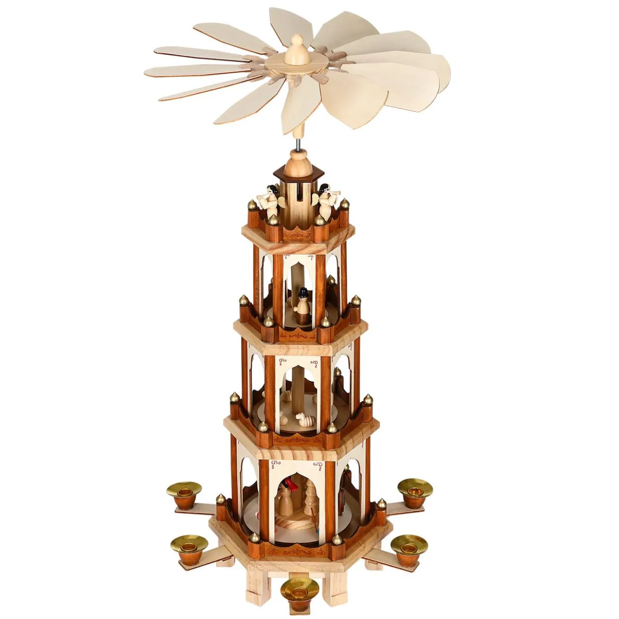 Weihnachtspyramide XL klassisch 60 x 20 x 17cm weiß