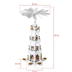 Weihnachtspyramide XL klassisch 60 x 20 x 17cm weiß