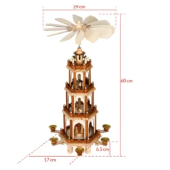 Weihnachtspyramide XL klassisch 60 x 20 x 17cm mehrfarbig