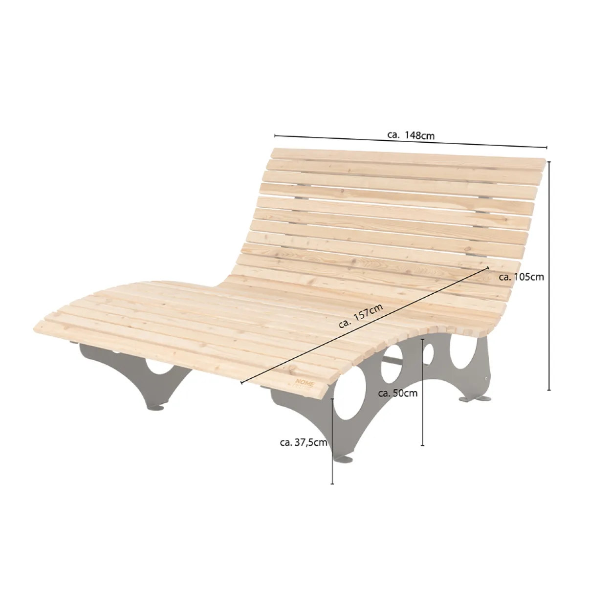 Wellenholzliege / Waldsofa TAIGA - Made in Germany