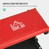 Werkstatthocker Arbeitshocker mit Ablage, Gepolstert Sitzkissen Stahl Rot