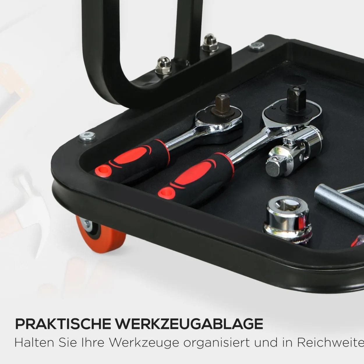 Werkstatthocker Arbeitshocker mit Ablage, Gepolstert Sitzkissen Stahl Rot