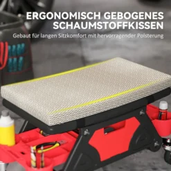 Werkstatthocker mit Rollen Ablagefläche 35cm hoch Rollhocker bis 135 kg