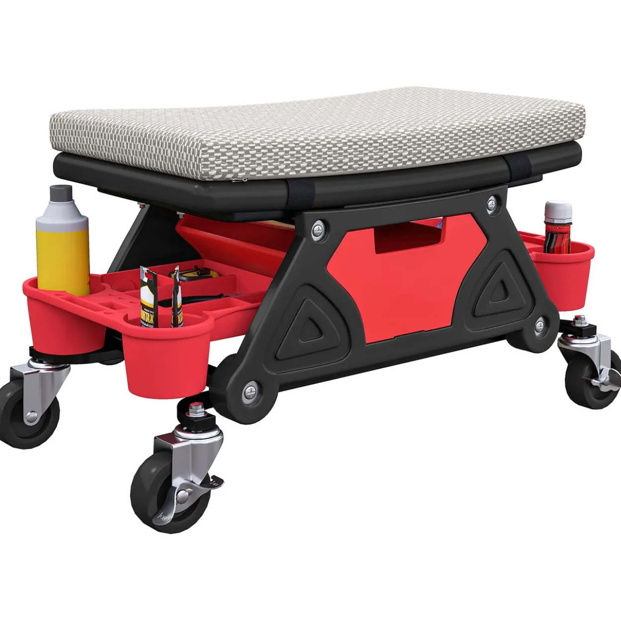 Werkstatthocker mit Rollen Ablagefläche 35cm hoch Rollhocker bis 135 kg