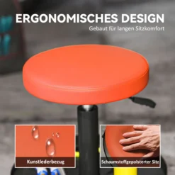 Werkstatthocker mit Rollen Ablagefläche höhenverstellbar Rollhocker
