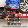 Werkstatthocker mit Rollen Tabletts höhenverstellbar 40-51cm Rollhocker