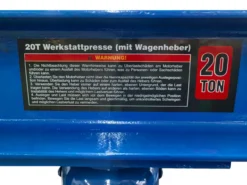 Werkstattpresse, Traglast 20 T