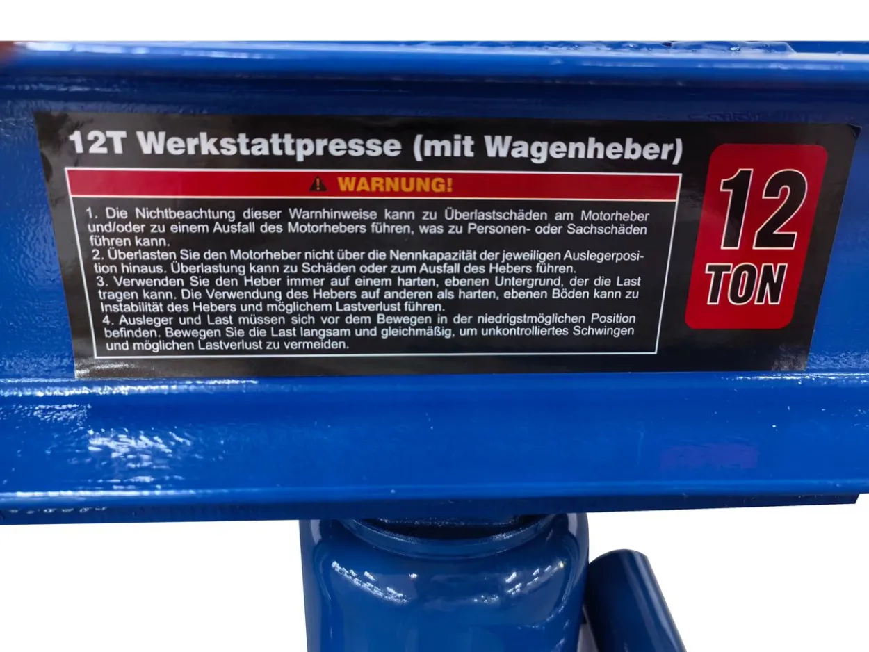 Werkstattpresse, Traglast 12 T