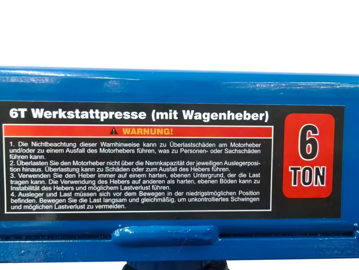 Werkstattpresse, Traglast 6 T