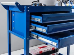 Werkzeugrollwagen mit 2 Ablagen & 3 Schubladen 78x 45x 92 cm blau