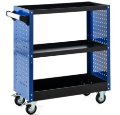 Werkzeugrollwagen mit Seitenwänden & 3 Ablagen 80x 42x 80 cm blau