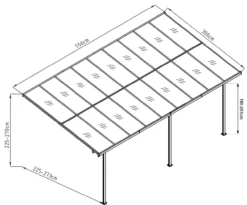 Westmann Aluminium Terrassendach Bruce schwarz 566x300 cm