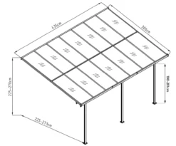 Westmann Aluminium Terrassendach Bruce schwarz 435x300 cm