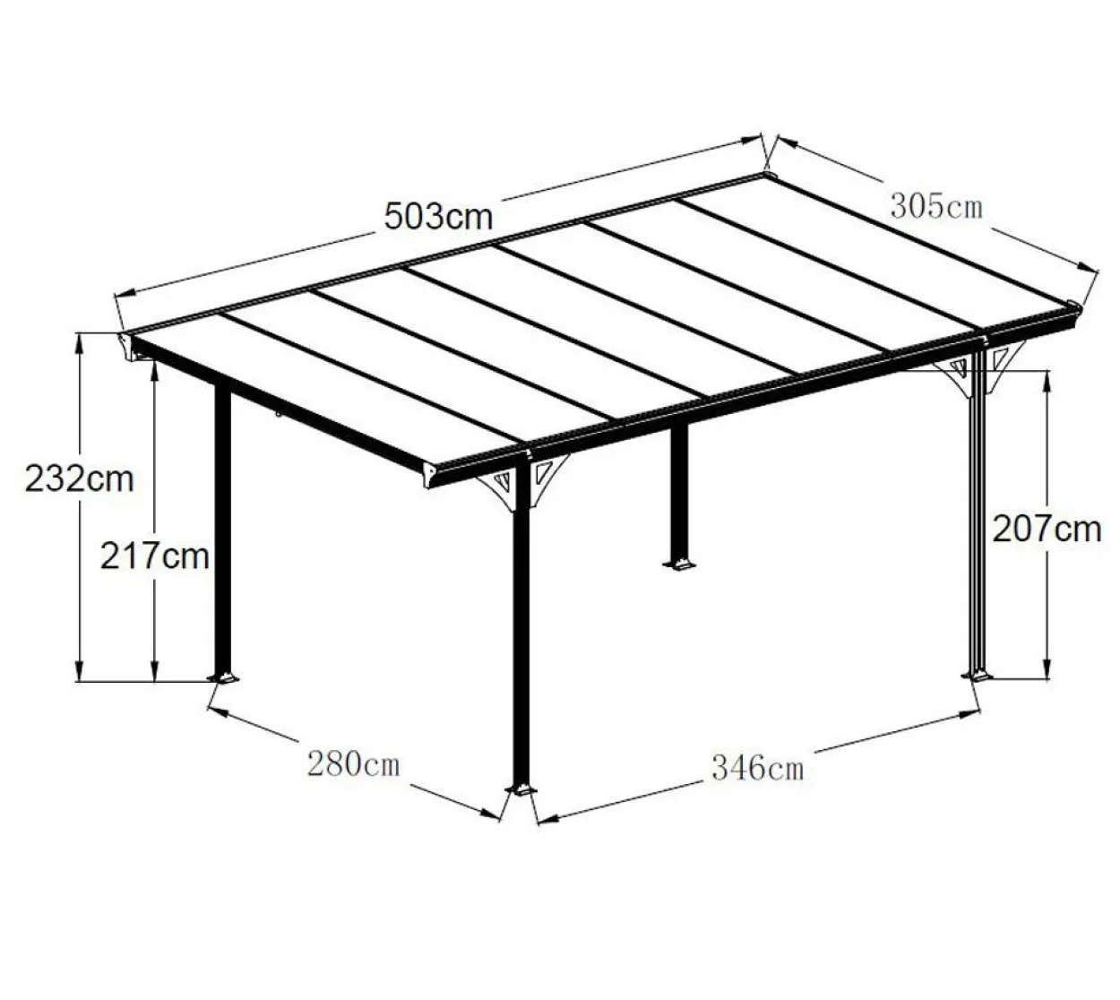 Westmann Carport Flachdach 15 m² weiss