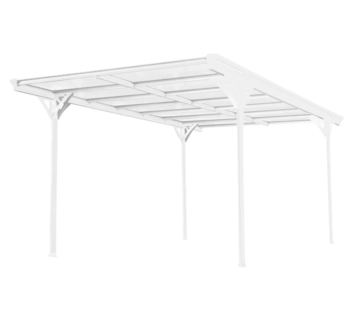 Westmann Carport Flachdach 15 m² weiss