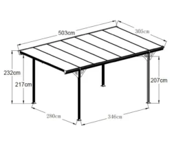 Westmann Carport Flachdach 15 m² anthrazit