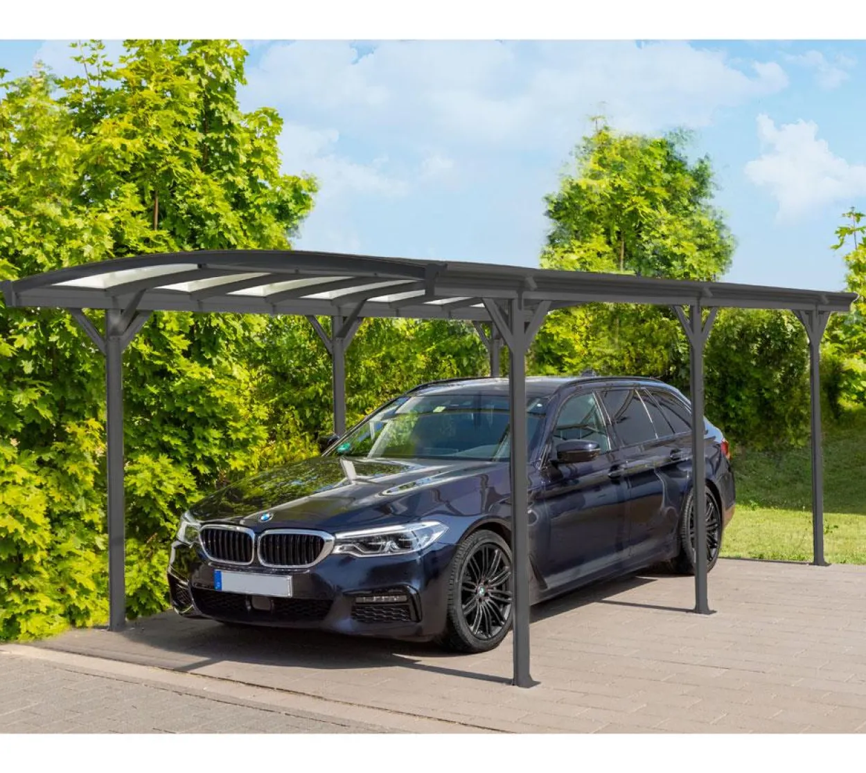 Westmann Carport Rundbogen 15 m² anthrazit