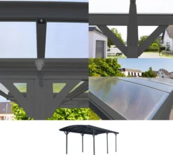 Westmann Carport Rundbogen 15 m² anthrazit