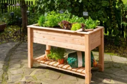 Westmann Holz Hochbeet Stelzenhochbeet inkl. Ablage natur 120x65x75 cm