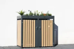 Westmann Mülltonnenbox 2-fach 240 Liter Holzoptik