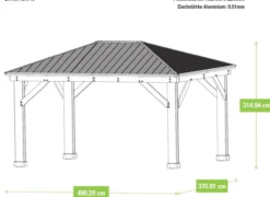 Westmann Premium Holzpavillon Devon 12x16 natur