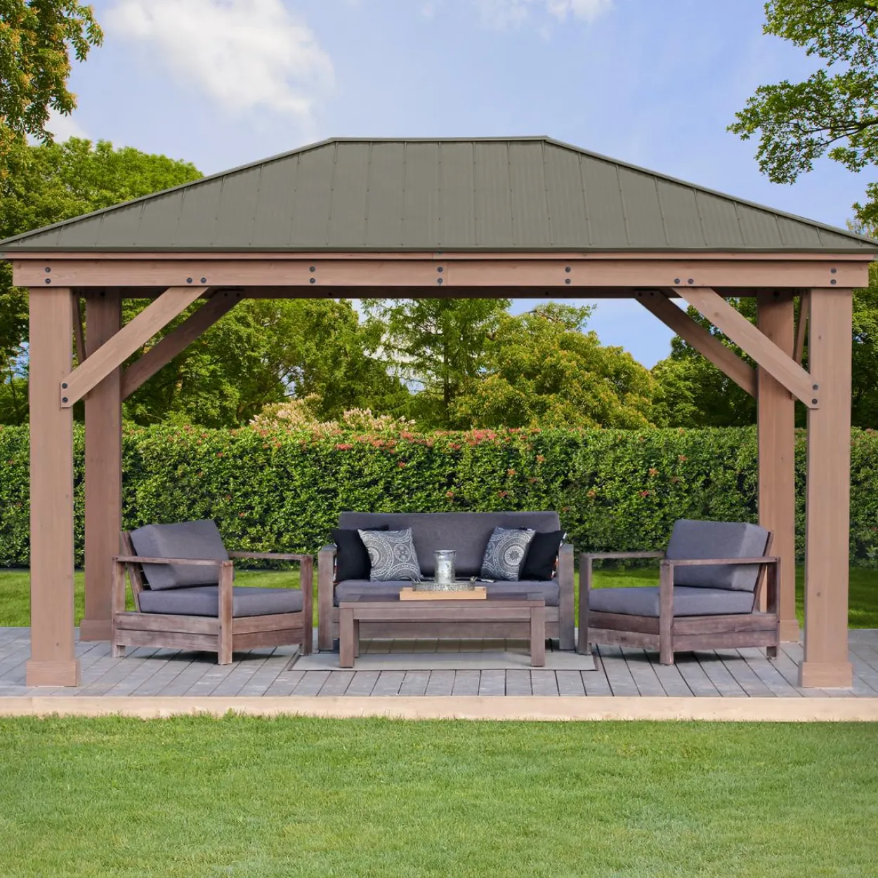 Westmann Premium Holzpavillon Devon 12x16 natur