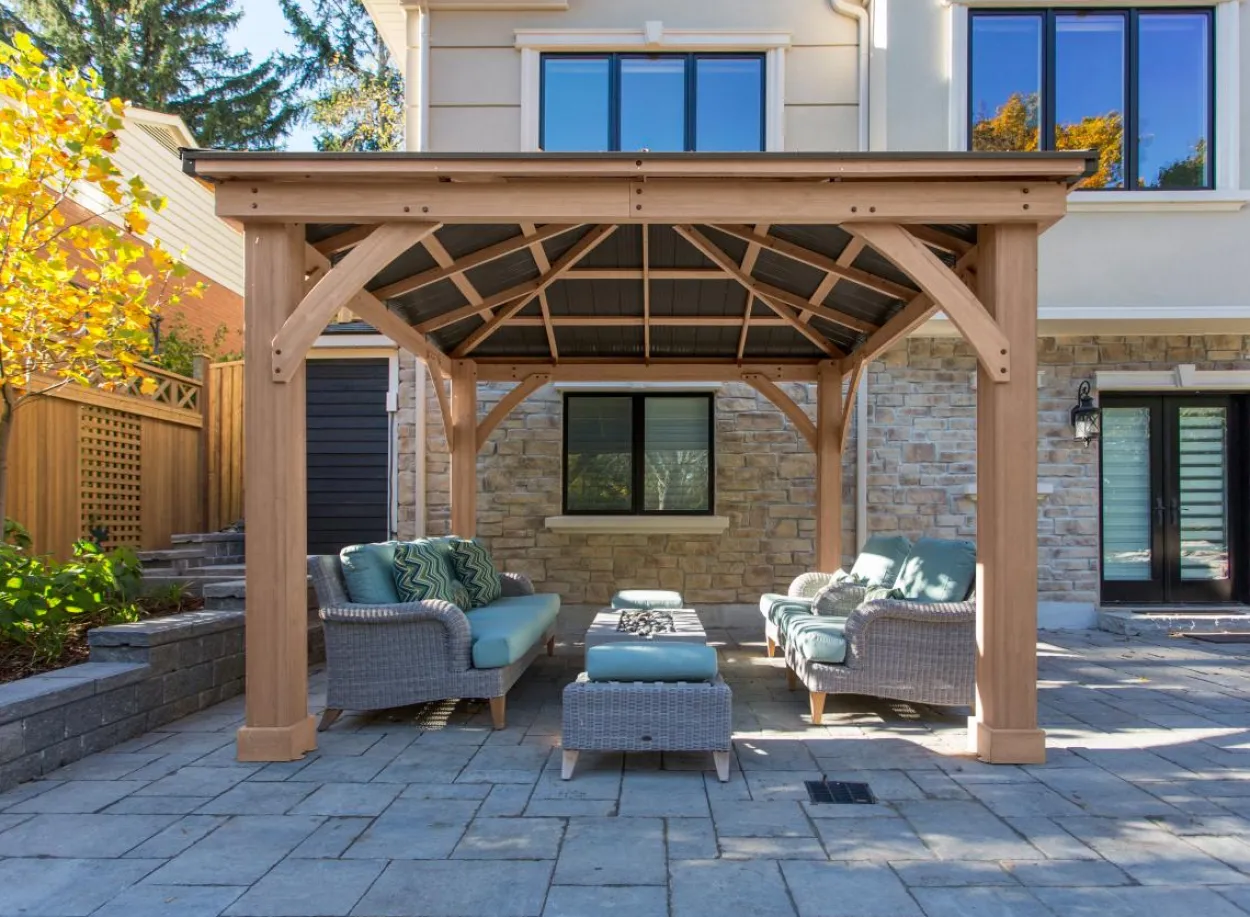 Westmann Premium Holzpavillon Devon 12x12 natur