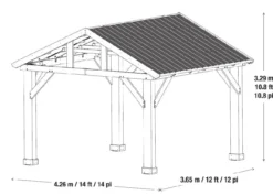 Westmann Premium Holzpavillon Yukon 14x12 natur