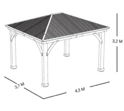 Westmann Premium Holzpavillon Devon 12x14 natur