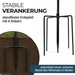 Windrad Garten Rainbow aus Metall, 213 cm, mit 4-er Erdspieß