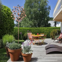Windrad in bronze, Gartendeko, 213 cm hoch