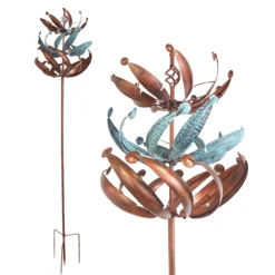 Windrad in Kupfer, Gartendeko, 221 cm hoch