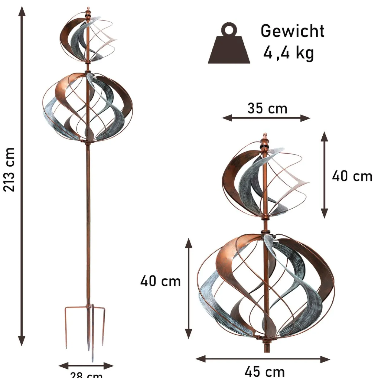 Windrad "Tulip", 213 cm hoch