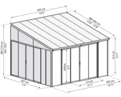 Wintergarten SanRemo 4X4.2 m in Grau