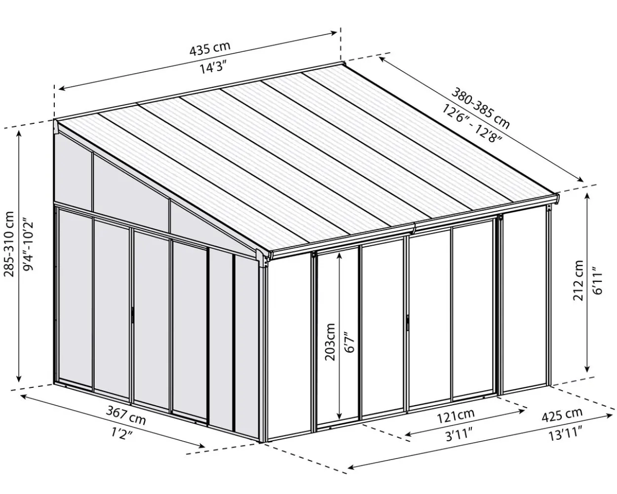Wintergarten SanRemo 4X4.2 m in Grau