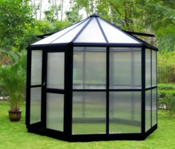 Wintergarten-/Sommergarten Haus aus Aluminium, ca. 320 x 283 x 275 cm - Schwarz